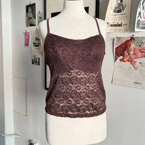 Vintage brown lace camisole - Picture 1 of 5